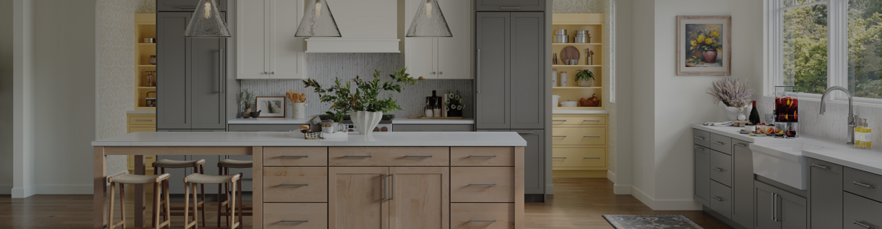 designer kitchen remodel with island and butlers pantry